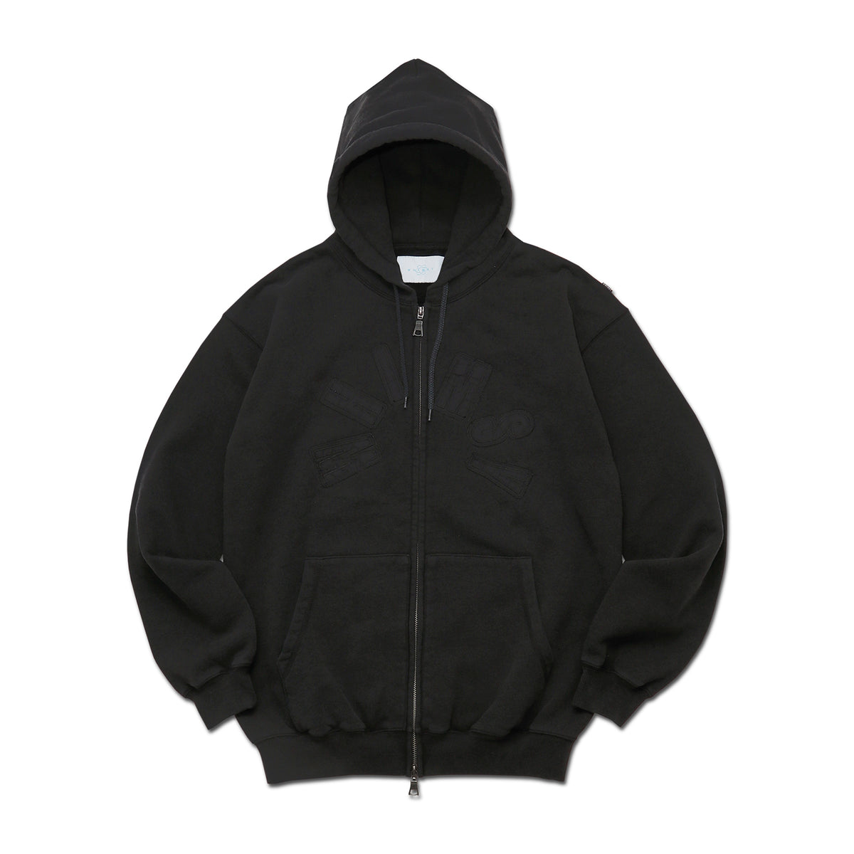 FADED ARCH LOGO ZIP HOODIE BLACK
