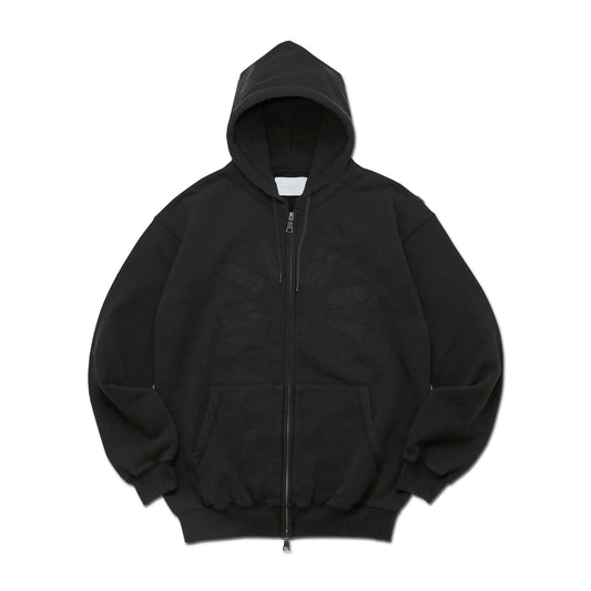 FADED ARCH LOGO ZIP HOODIE BLACK
