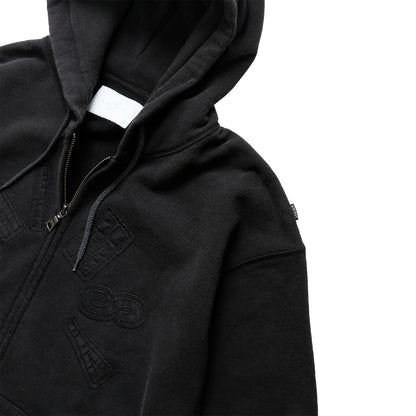 FADED ARCH LOGO ZIP HOODIE BLACK