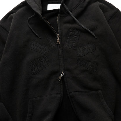 FADED ARCH LOGO ZIP HOODIE BLACK