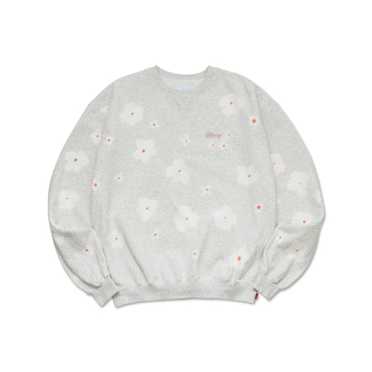FLOWER TIE-DYE CREWNECK ASH GRAY