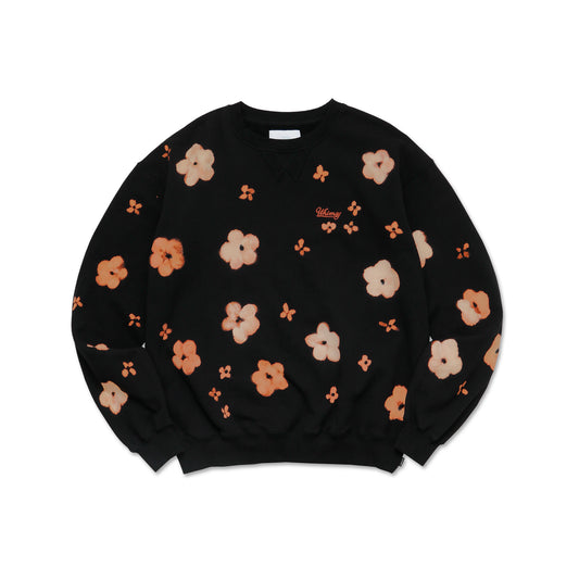FLOWER TIE-DYE CREWNECK BLACK