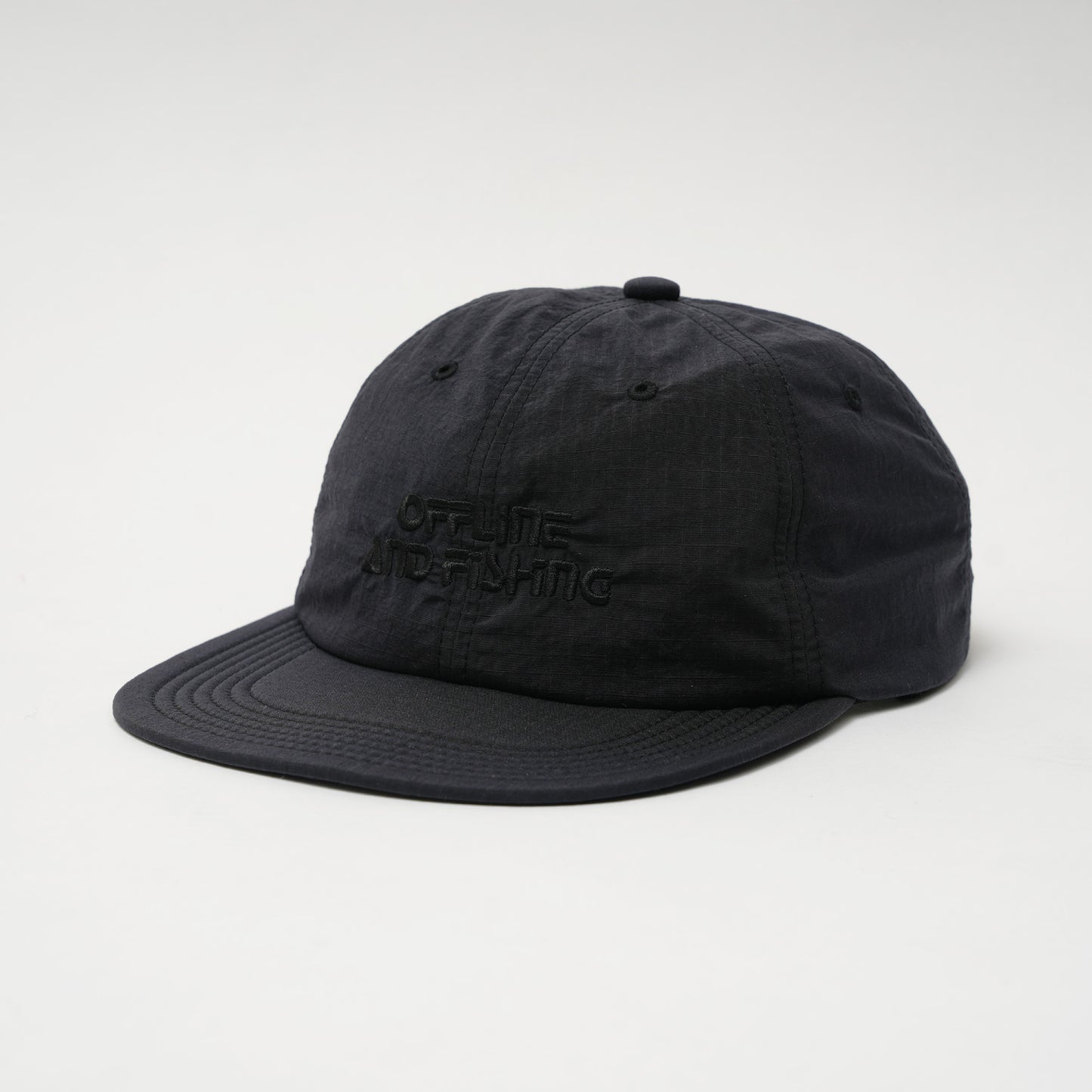 GB26FW-001 SOFT BRIM 6 PANEL CAP w/ CHIN STRAP (OFFLINE) BLACK