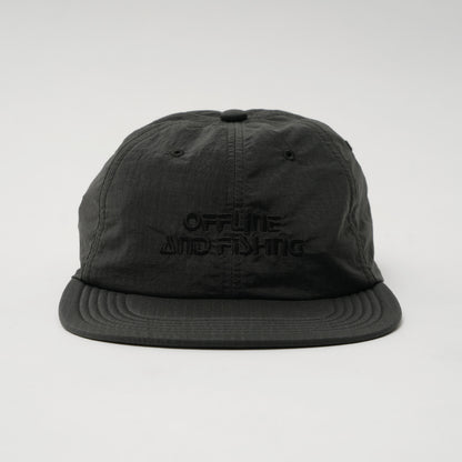 GB26FW-001 SOFT BRIM 6 PANEL CAP w/ CHIN STRAP (OFFLINE) BLACK