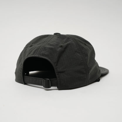 GB26FW-001 SOFT BRIM 6 PANEL CAP w/ CHIN STRAP (OFFLINE) BLACK