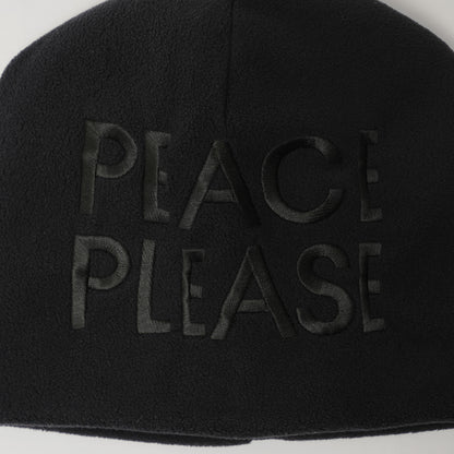 GB26FW-002 FLEECE BEANIE（PEACE PLEASE）BLACK
