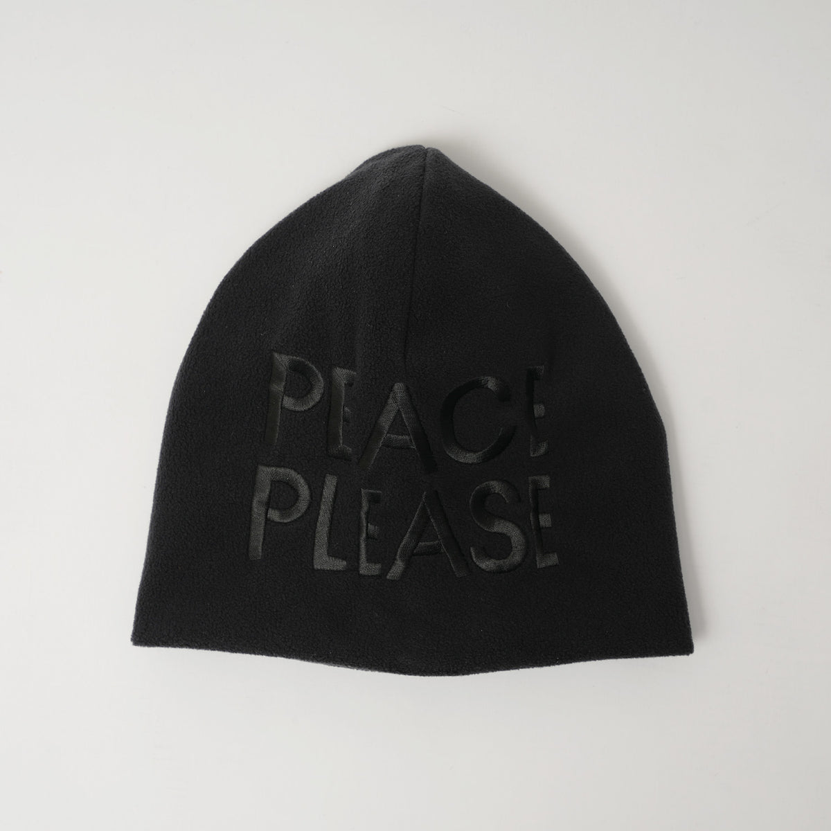 GB26FW-002 FLEECE BEANIE（PEACE PLEASE）BLACK