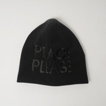 GB26FW-002 FLEECE BEANIE（PEACE PLEASE）BLACK