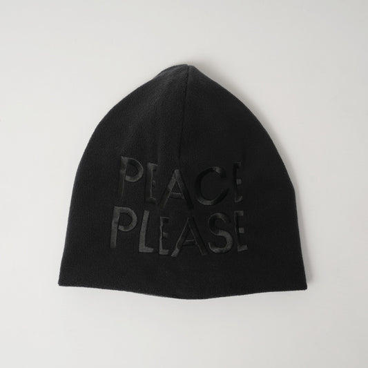 GB26FW-002 FLEECE BEANIE（PEACE PLEASE）BLACK