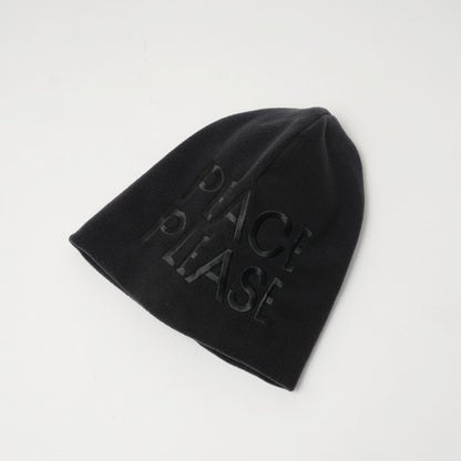 GB26FW-002 FLEECE BEANIE（PEACE PLEASE）BLACK