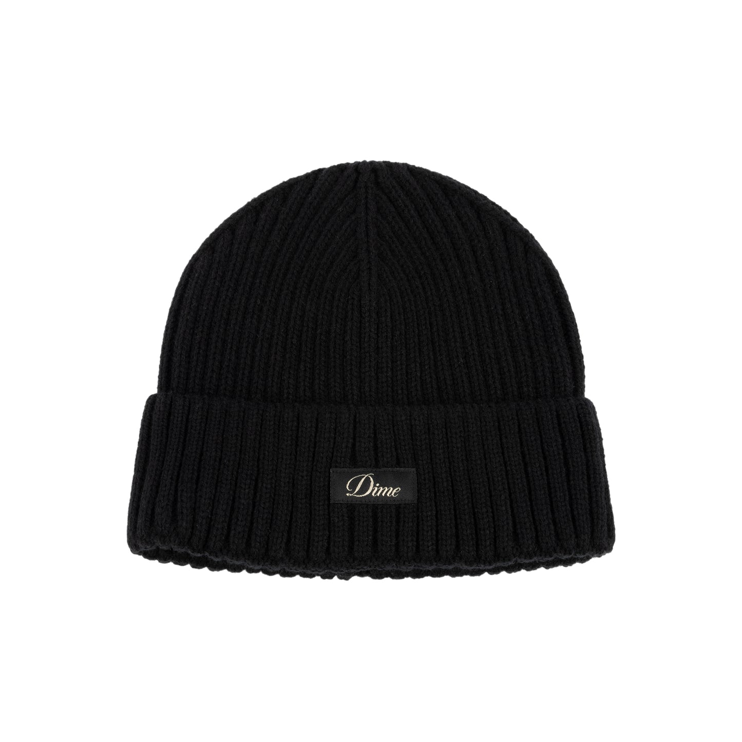 Cursive Rib Beanie BLACK