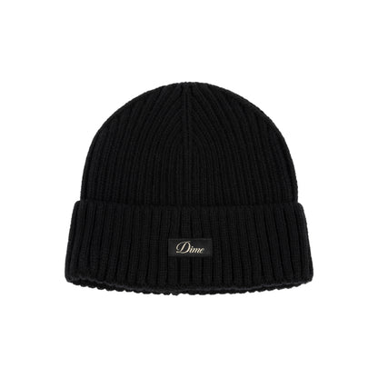 Cursive Rib Beanie BLACK