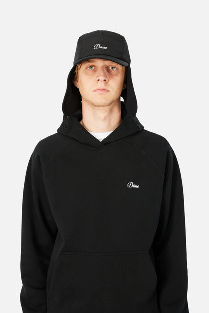 Cursive Earflap Cap Black