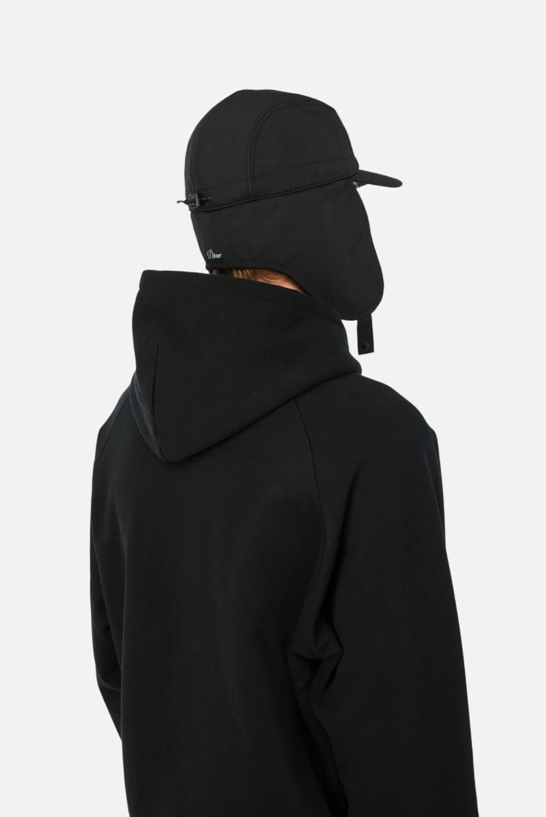 Cursive Earflap Cap Black