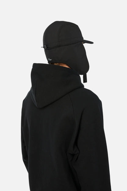 Cursive Earflap Cap Black