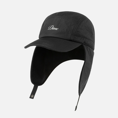 Cursive Earflap Cap Black