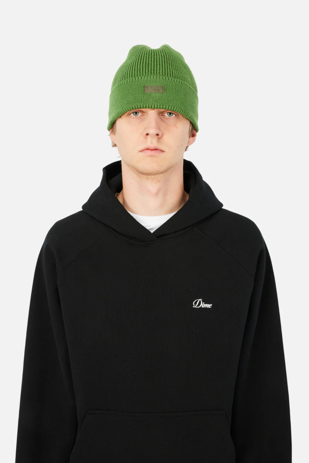 Cursive Rib Beanie Khaki Green