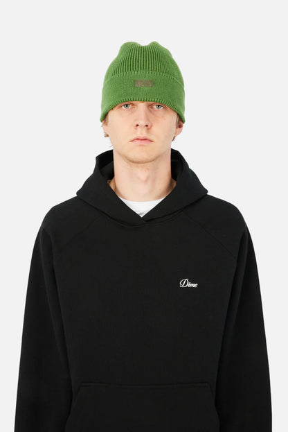 Cursive Rib Beanie Khaki Green