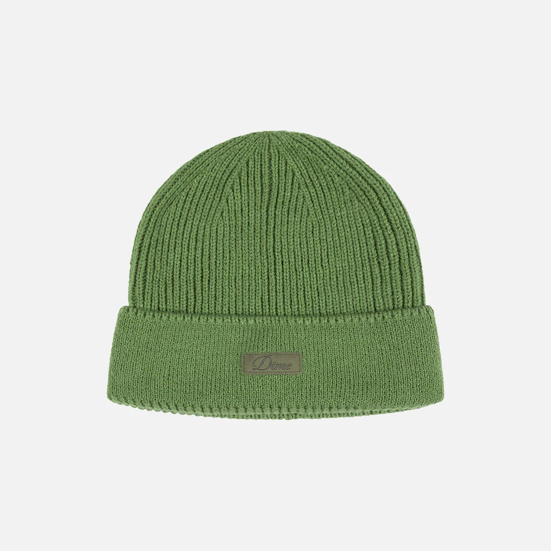 Cursive Rib Beanie Khaki Green