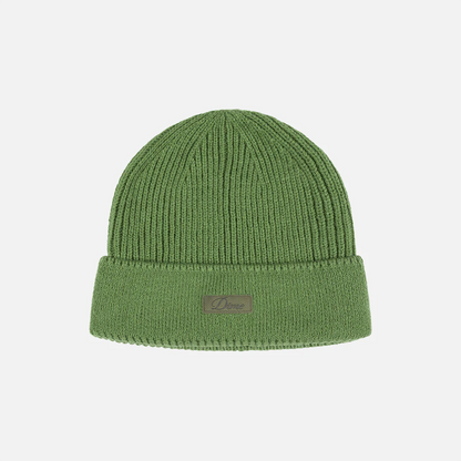 Cursive Rib Beanie Khaki Green