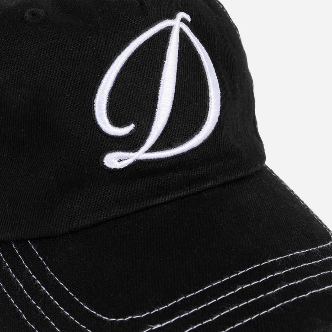 Cursive Denim Worker Cap	Black Washed
