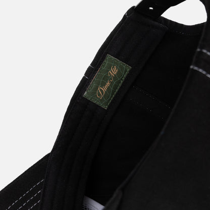 Cursive Denim Worker Cap	Black Washed
