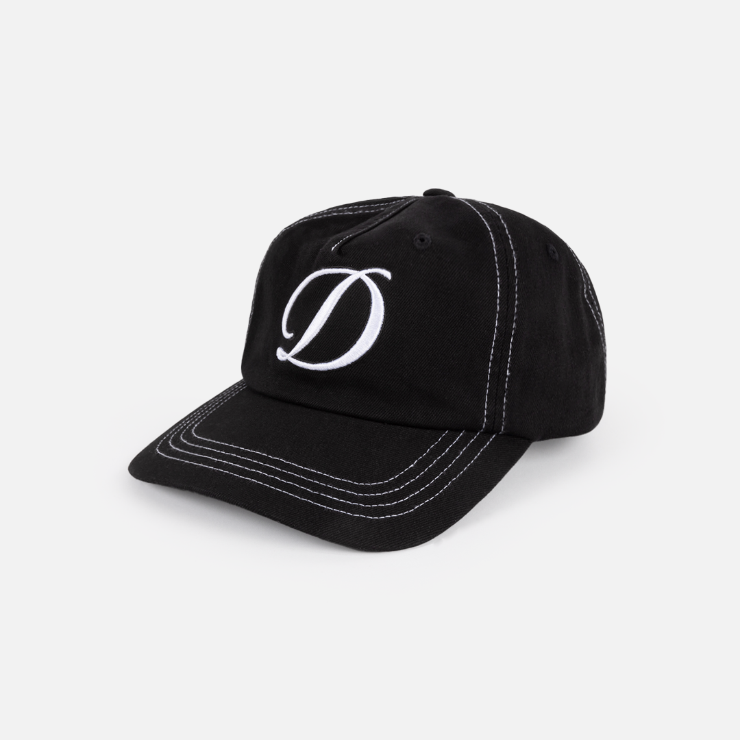 Cursive Denim Worker Cap	Black Washed