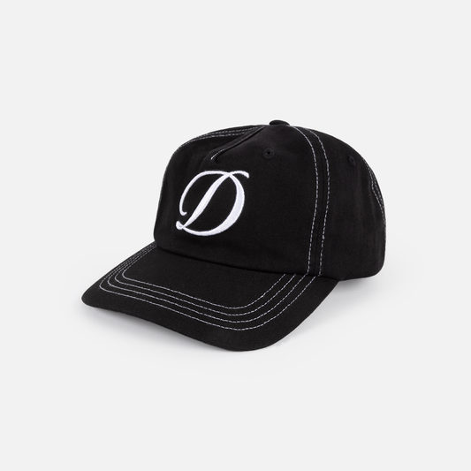 Cursive Denim Worker Cap	Black Washed