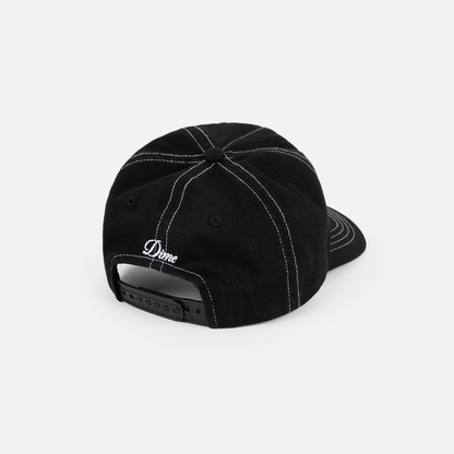 Cursive Denim Worker Cap	Black Washed