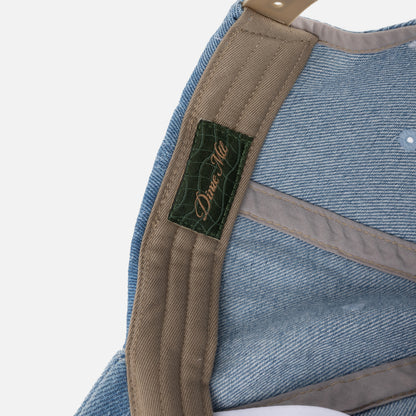 Cursive Denim Worker Cap	Blue Washed