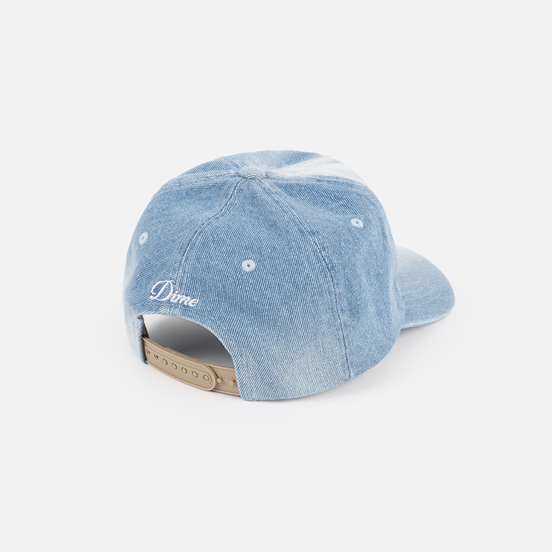 Cursive Denim Worker Cap	Blue Washed
