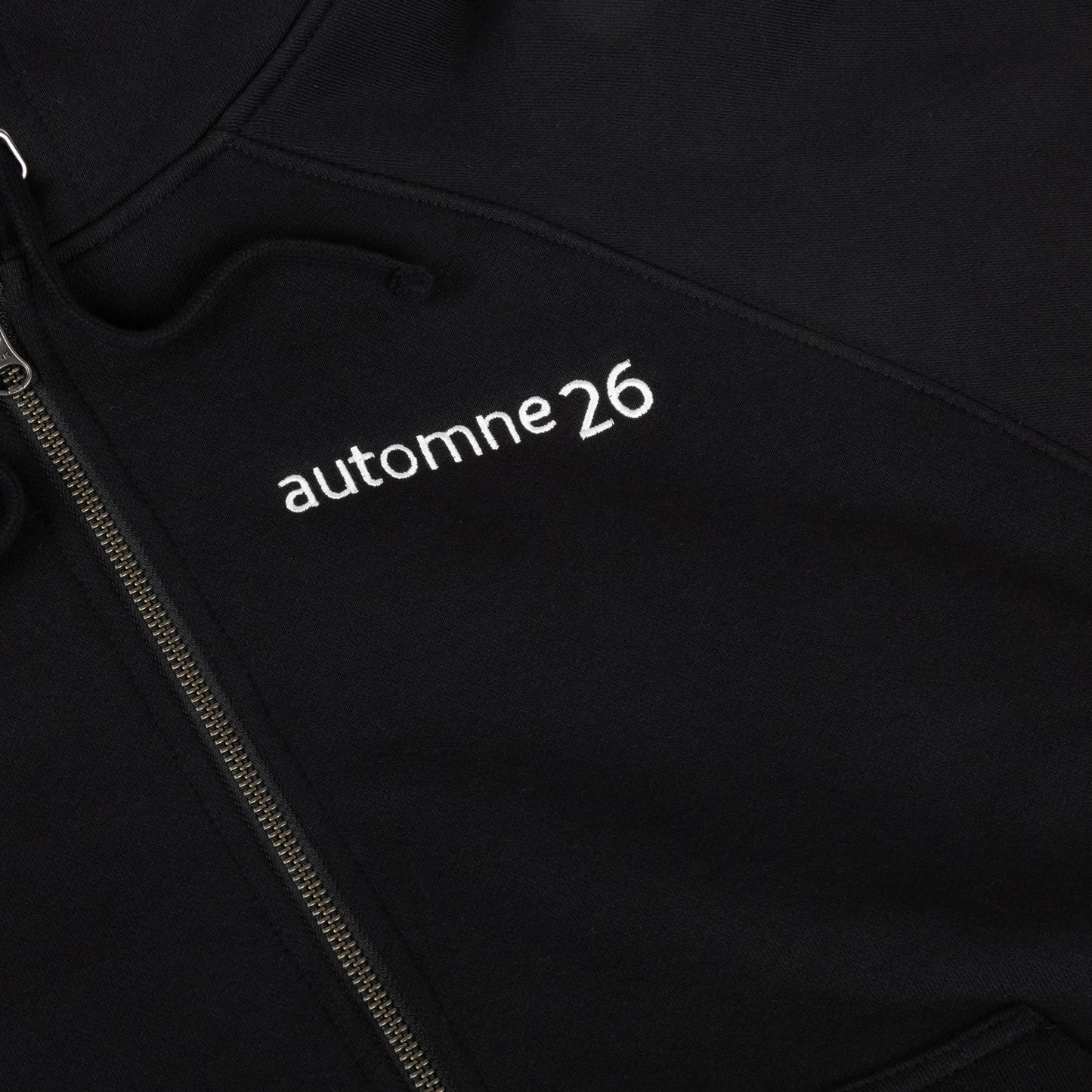 Grid Zip Hoodie Black