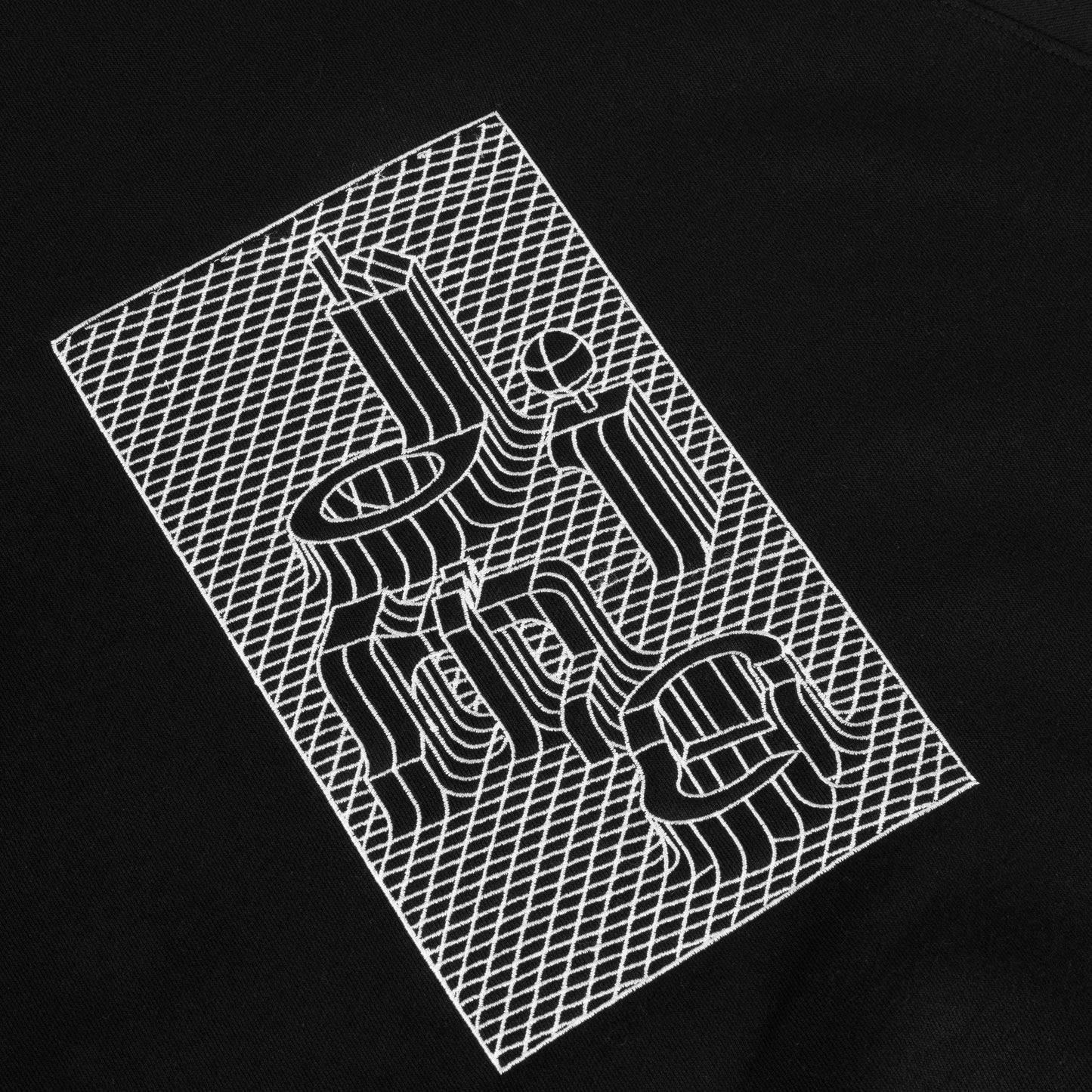 Grid Zip Hoodie Black