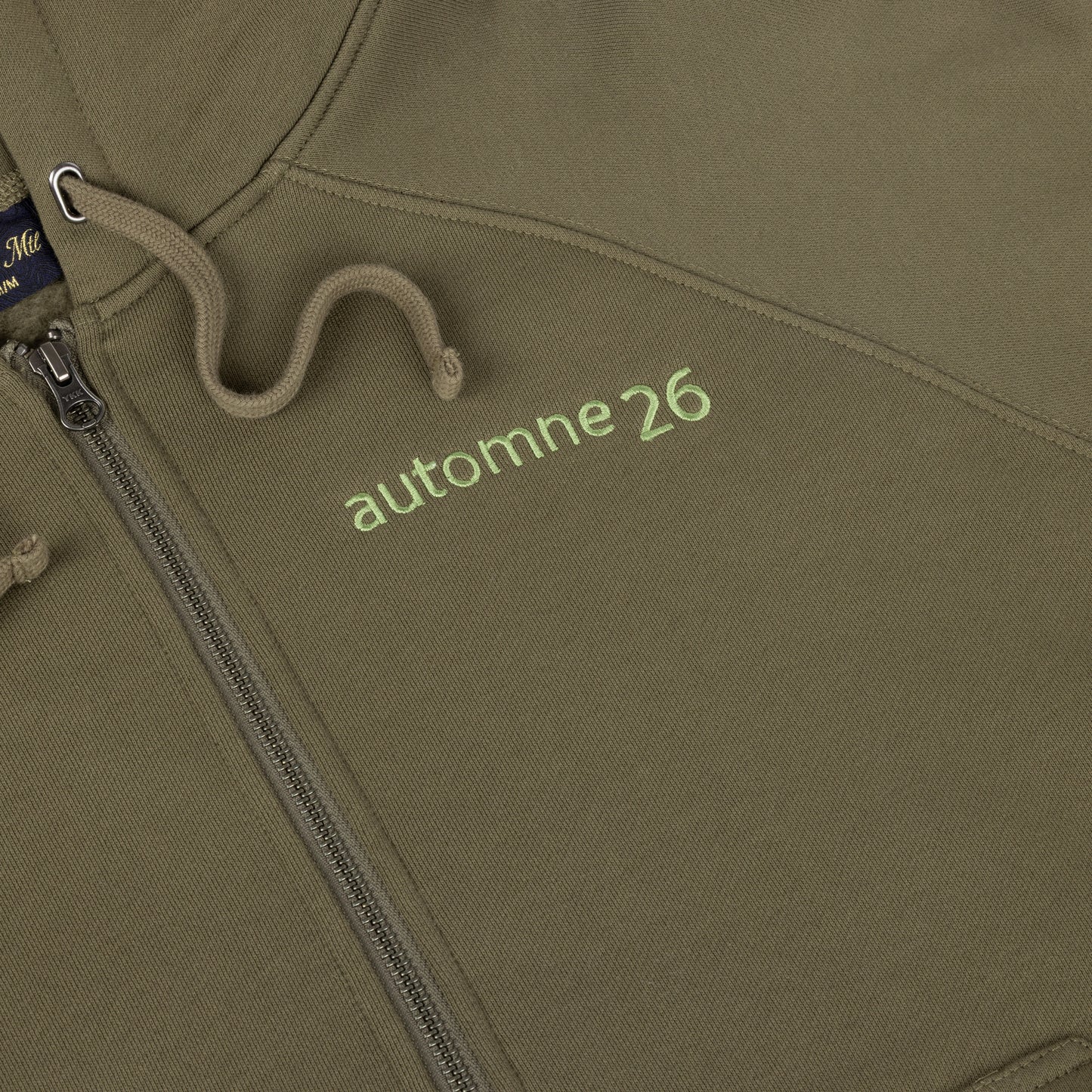 Grid Zip Hoodie Ivy Green
