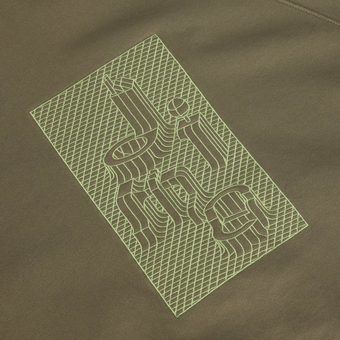 Grid Zip Hoodie Ivy Green