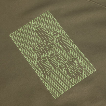 Grid Zip Hoodie Ivy Green