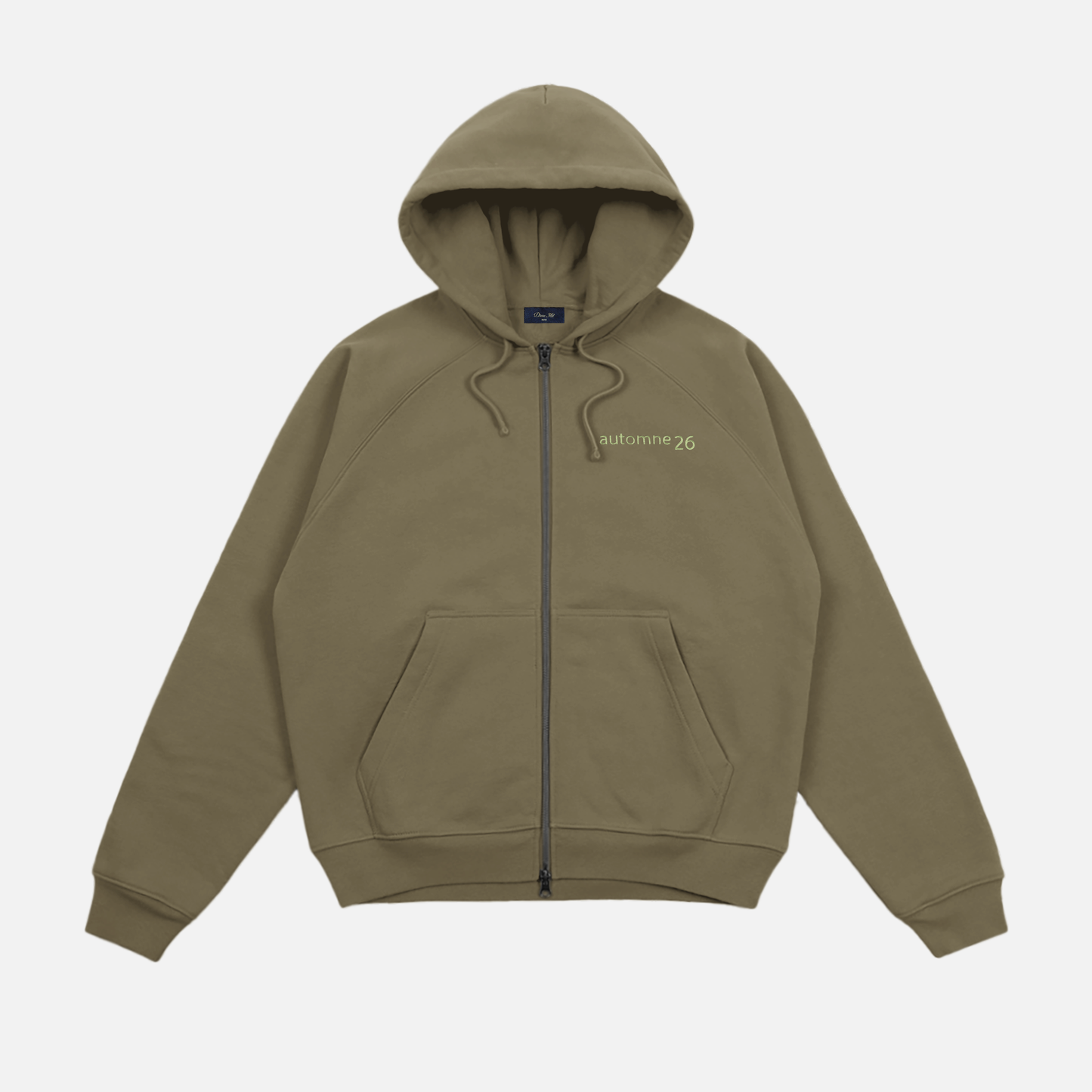 Grid Zip Hoodie Ivy Green