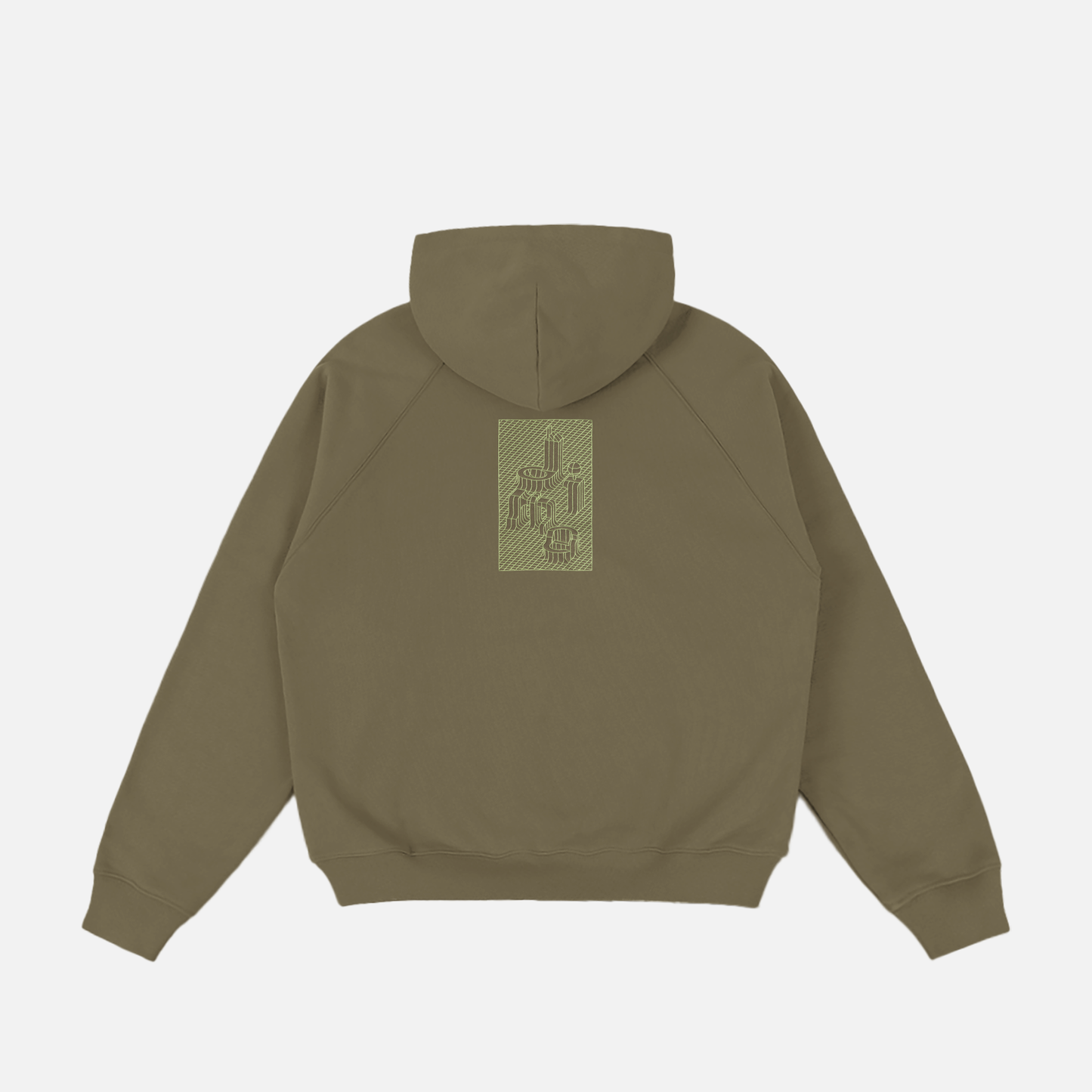 Grid Zip Hoodie Ivy Green