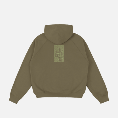 Grid Zip Hoodie Ivy Green