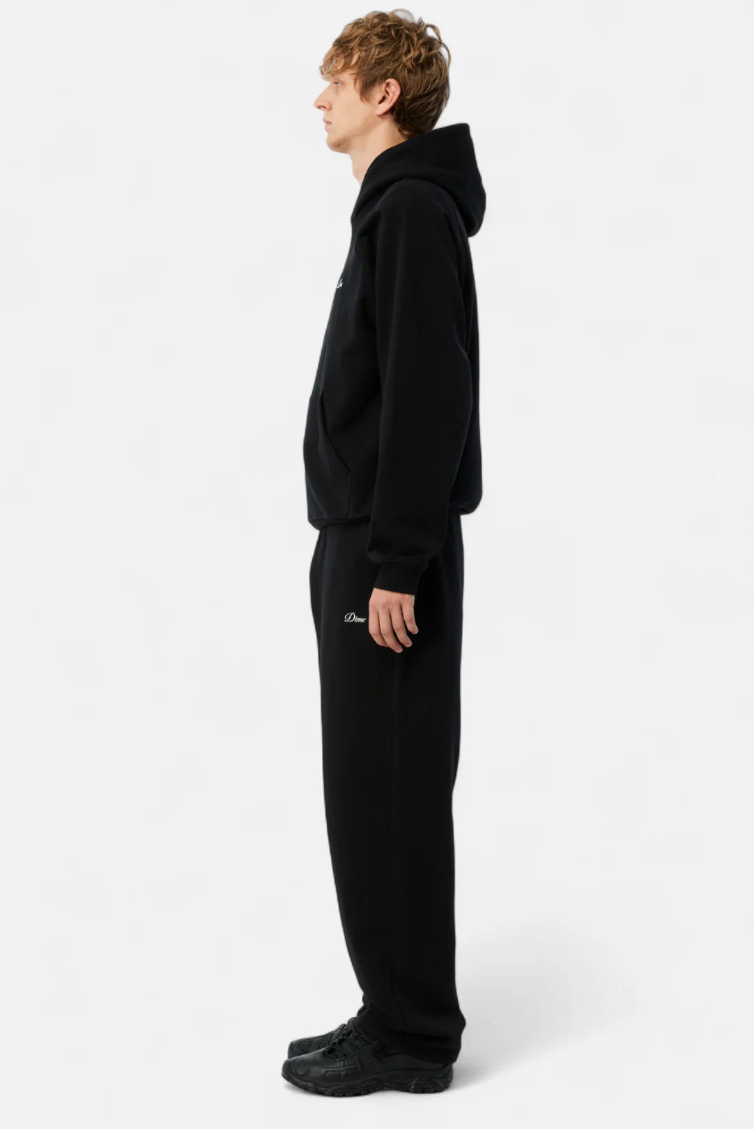 Cursive Small Logo Hoodie Black