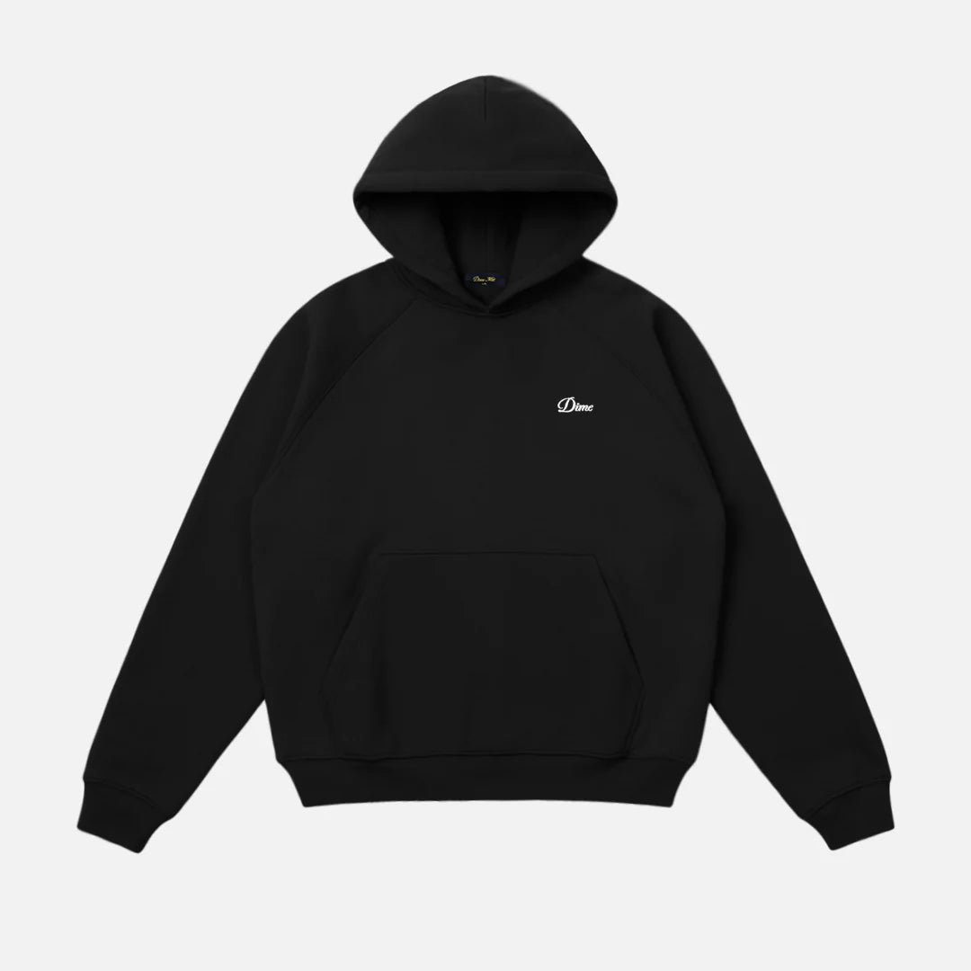 Cursive Small Logo Hoodie Black