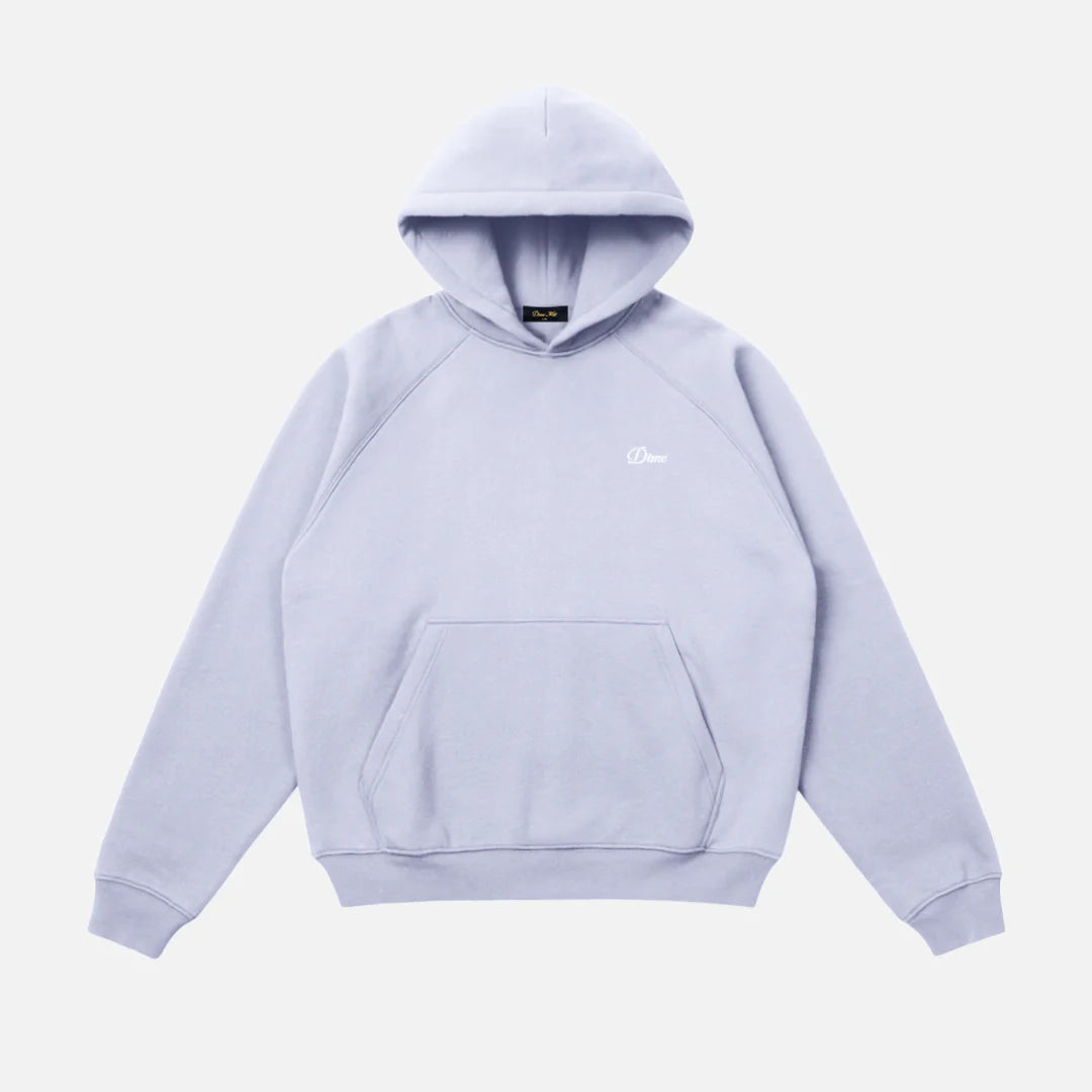 Cursive Small Logo Hoodie Gray Lavender