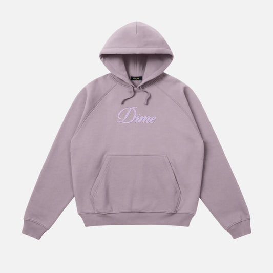 Cursive Hoodie Plum Gray