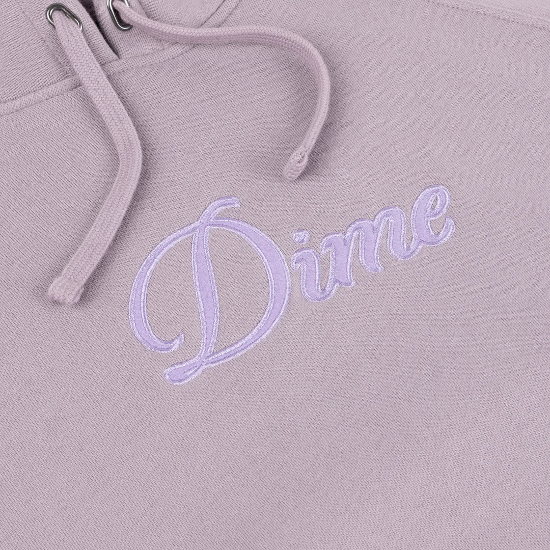 Cursive Hoodie Plum Gray