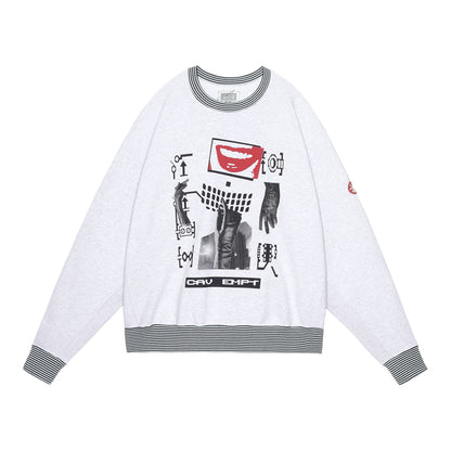 CES28CS04 LIPS DISPLAY CREW NECK GREY