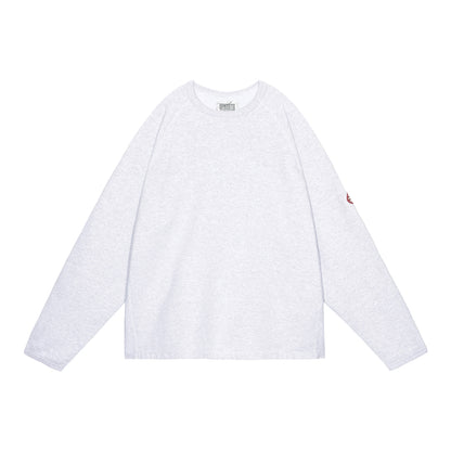 CES28CS06 HALF PANEL RIB CREW NECK GREY