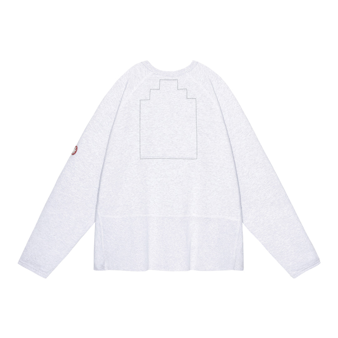 CES28CS06 HALF PANEL RIB CREW NECK GREY