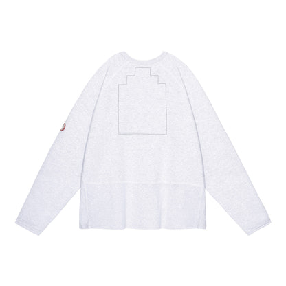 CES28CS06 HALF PANEL RIB CREW NECK GREY