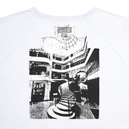 CES28CS06 HALF PANEL RIB CREW NECK GREY