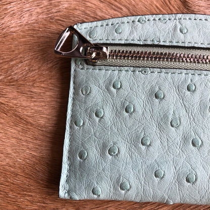 CRISTY SMART CARD WLT / OSTRICH MINT